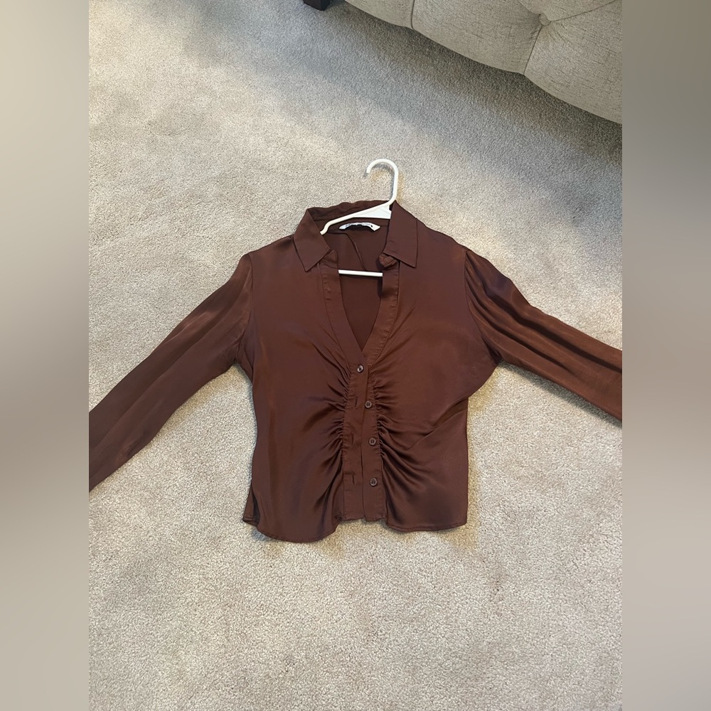 Zara satin effect top